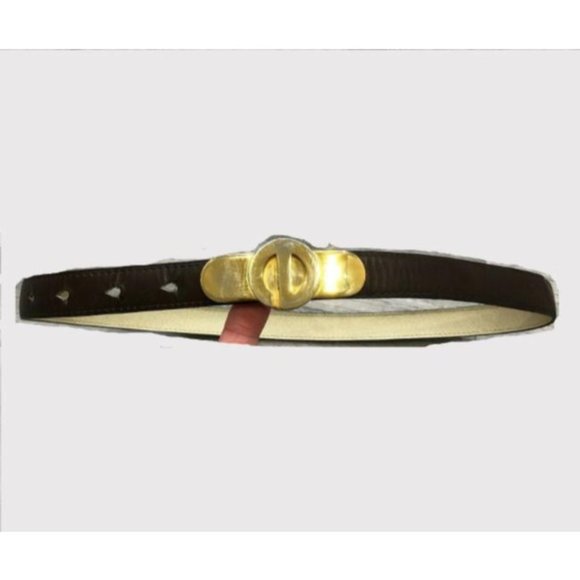 Dior Art Deco Brown Leather w Gold Buckle main image 4